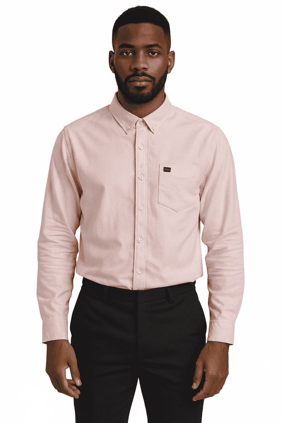 Pale Pink Mens Casual Shirt Nawao.com