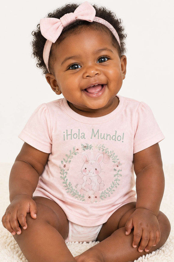 Pale Pink Placement Print Single Jersey T Shirt Pale Pink Nawao.com