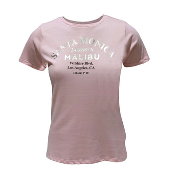 Pale Pink Printed T Shirt Nawao.com