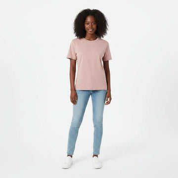 Pale Pink Short Sleeve Crew Neck T Shirt Nawao.com