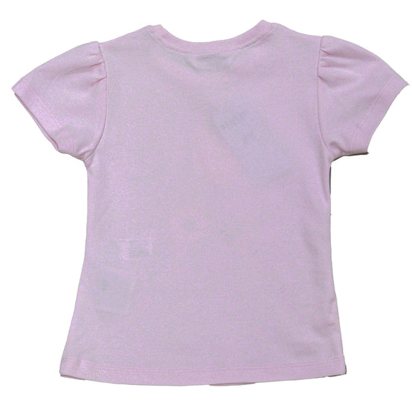 Pale Pink Short Sleeve Placement Print Pj Sets Nawao.com