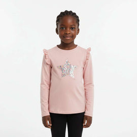 Pale Pink Star Long Sleeves Tshirt Nawao.com