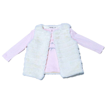 Pale Pink T Shirt With Gillet And Leggings Nawao.com