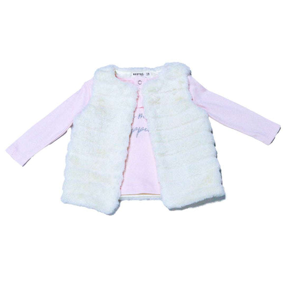 Pale Pink T Shirt With Gillet And Leggings Nawao.com