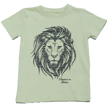 Pale Yellow Printed Short Sleeve T Shirt Nawao.com