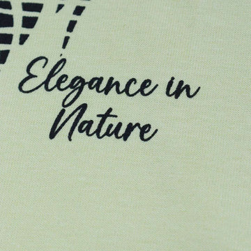 Pale Yellow Printed Short Sleeve T Shirt Nawao.com