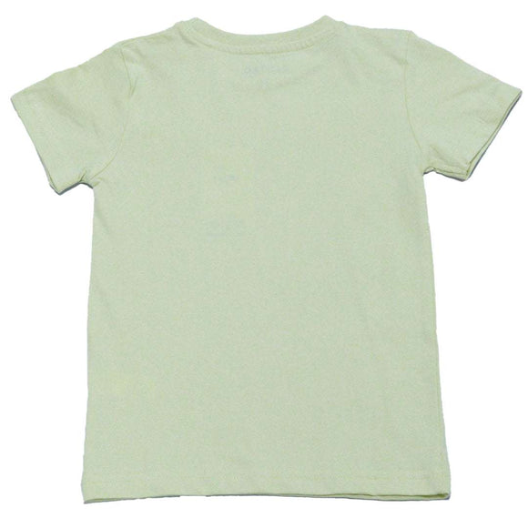 Pale Yellow Printed Short Sleeve T Shirt Nawao.com