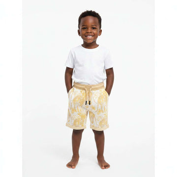Pale Yellow Tiger All Over Jacquard Shorts Pale Yellow Nawao.com