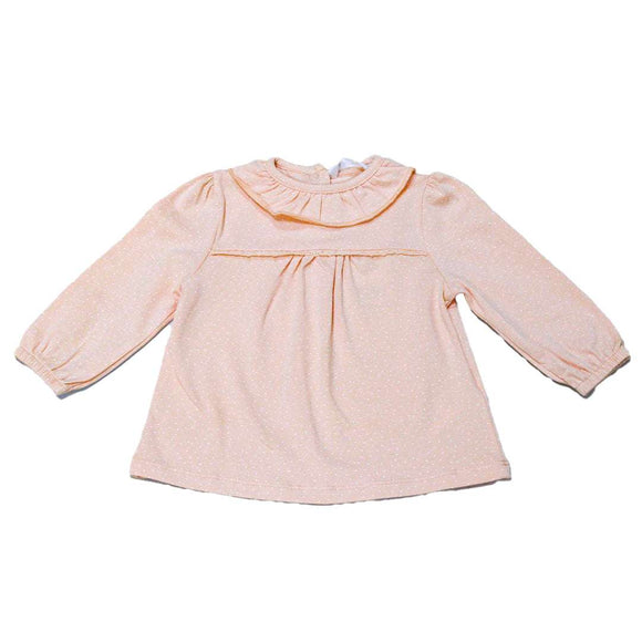 Peach Collar Knit Blouse Nawao.com