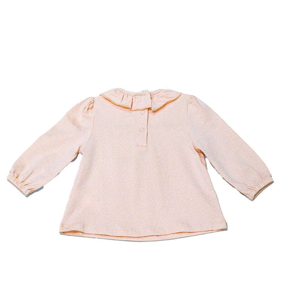 Peach Collar Knit Blouse Nawao.com