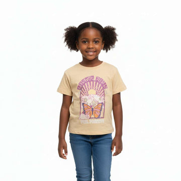 Peach Embellished Slub Jersey T Shirt Nawao.com