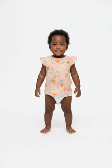 Peach Floral All Over Print T Shirt Orange 3 6 Months Nawao.com