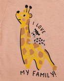 Peach Giraffe Print T Shirt Nawao.com