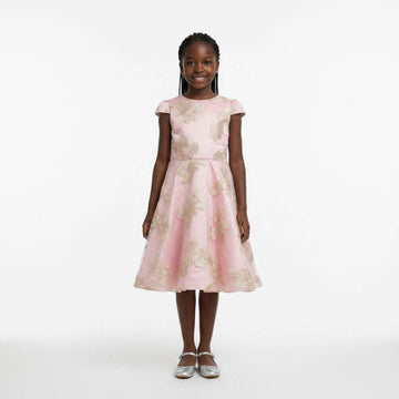 Peach Gold Dress Assorted Nawao.com