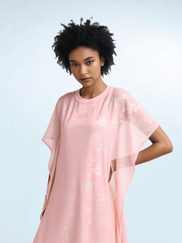 Peach Lurex Kaftan Nawao.com