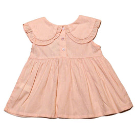 Peach Peterpan Collar Dobby Blouse Nawao.com