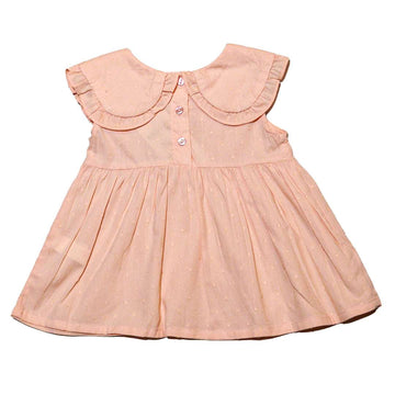 Peach Peterpan Collar Dobby Blouse Nawao.com