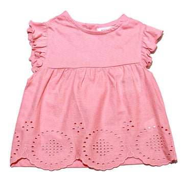 Peach Schiffly Blouse Nawao.com