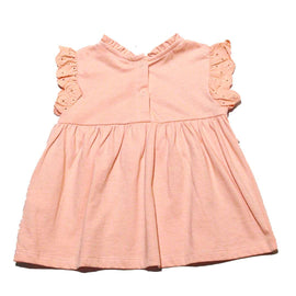Peach Schiffly Yoke Blouse Nawao.com