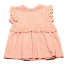 Peach Schiffly Yoke Blouse Nawao.com