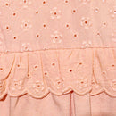Peach Schiffly Yoke Blouse Nawao.com