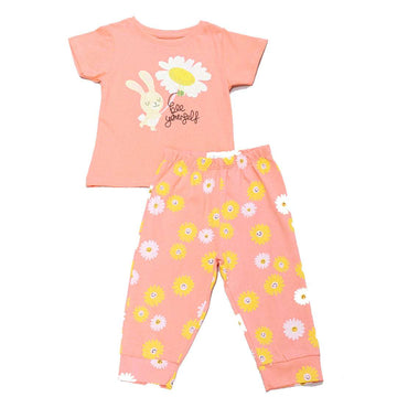 Peach Sum Print Pyjama Set Nawao.com