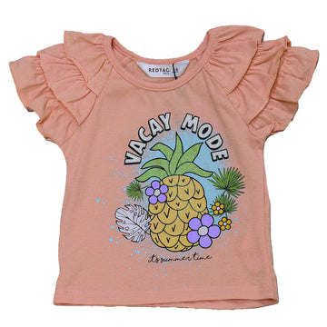 Peach Tropical Placememnt Print Set Orange Nawao.com
