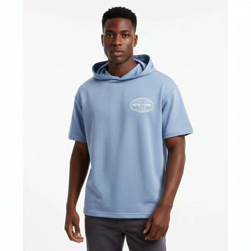 Petrol Blue Hoody S S Modal Tee Blue Nawao.com
