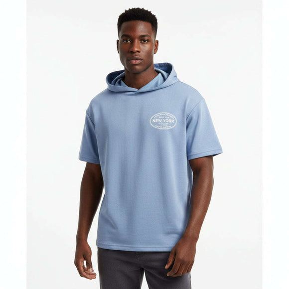 Petrol Blue Hoody S S Modal Tee Blue Nawao.com