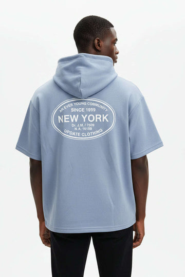 Petrol Blue Hoody S S Modal Tee Blue Nawao.com