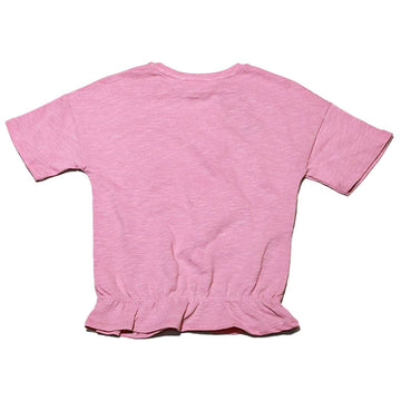 Pink 3D Applique Work Tshirt Nawao.com