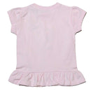 Pink 3D Embellishment Peplum T Shirt Pale Nawao.com