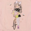 Pink 3D Embellishment Peplum T Shirt Pale Nawao.com