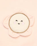 Pink 3D Flower Applique T Shirt Pale Nawao.com