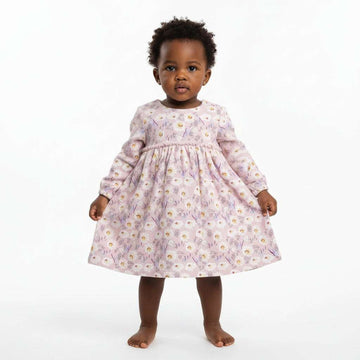 Pink All Over Print Jacquard Dress Pale Pink Nawao.com