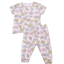 Pink All Over Print Pyjama Set Pale Nawao.com