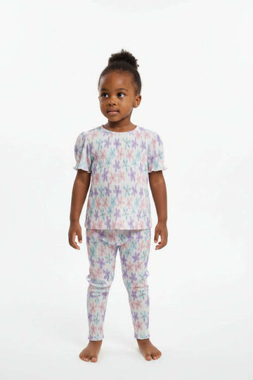 Pink Allover Butterfly Digital Print Set Pale Pink Nawao.com