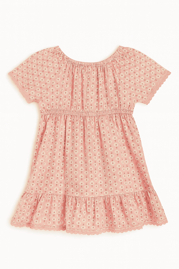Pink Allover Print Satin Blouse Pale Pink Nawao.com