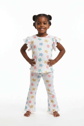 Pink Aop Floral Rib Sets Pale Pink Nawao.com