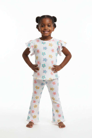 Pink Aop Floral Rib Sets Pale Pink Nawao.com