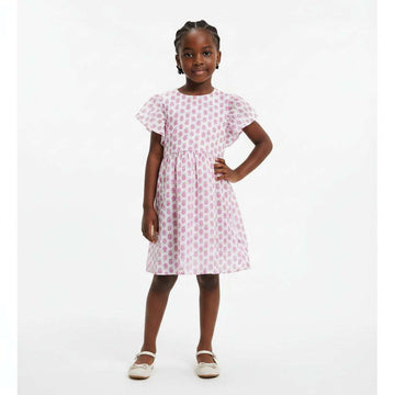 Pink Aop Slub Dress Assorted Nawao.com