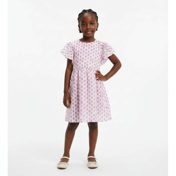 Pink Aop Slub Dress Assorted Nawao.com