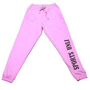Pink Basic Print Track Pants Nawao.com