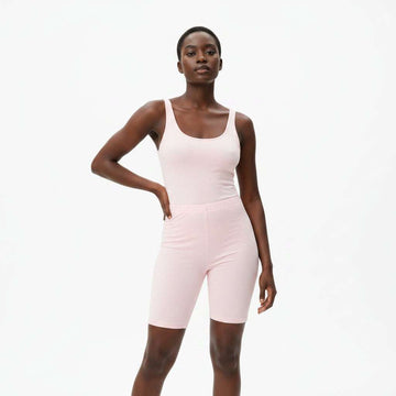 Pink   Beige 2 Pcs Pack Cycling Legging Assorted Nawao.com