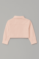 Pink Blouse With Button Front Pale Pink Nawao.com