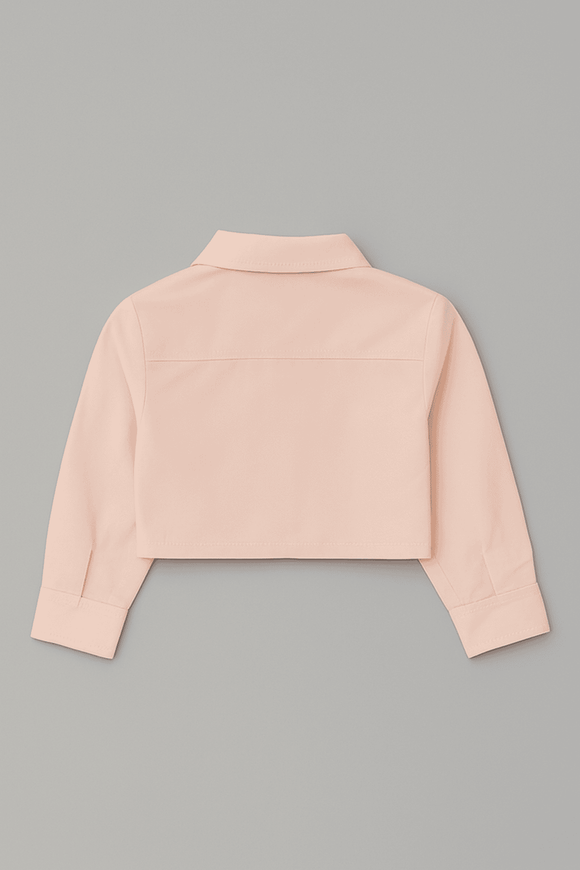 Pink Blouse With Button Front Pale Pink Nawao.com