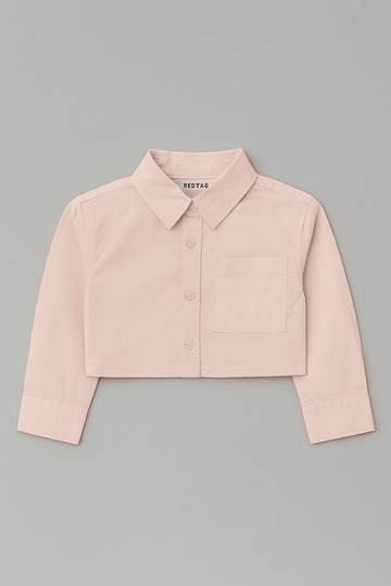 Pink Blouse With Button Front Pale Pink Nawao.com