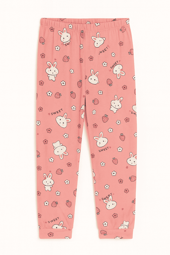 Pink Bunny Print Yummy Fabric Pajama Sets Assorted Nawao.com