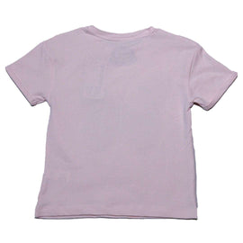 Pink Butterfly Sequins At Chest T Shirt Pale Nawao.com