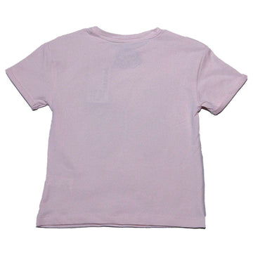 Pink Butterfly Sequins At Chest T Shirt Pale Nawao.com
